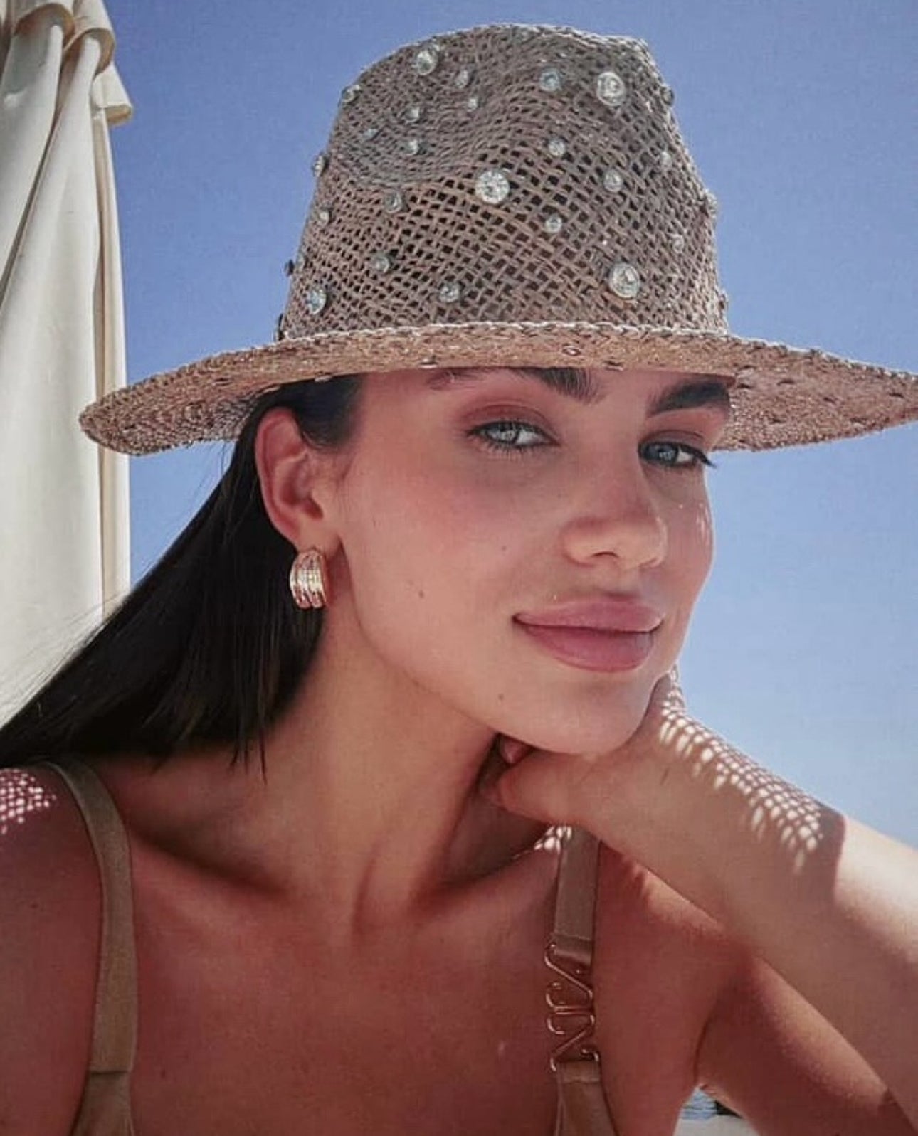 Sparkle Lalita Panama Hat - Camel